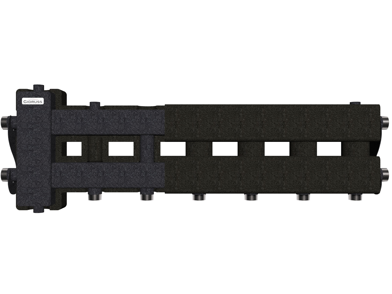 Балансировочный коллектор BM-60-4D.EPP (до 60 кВт, вх. G 1″, 3+1 контура G 1″,4D-кронштейны K.UMS, EPP-термоизоляция)