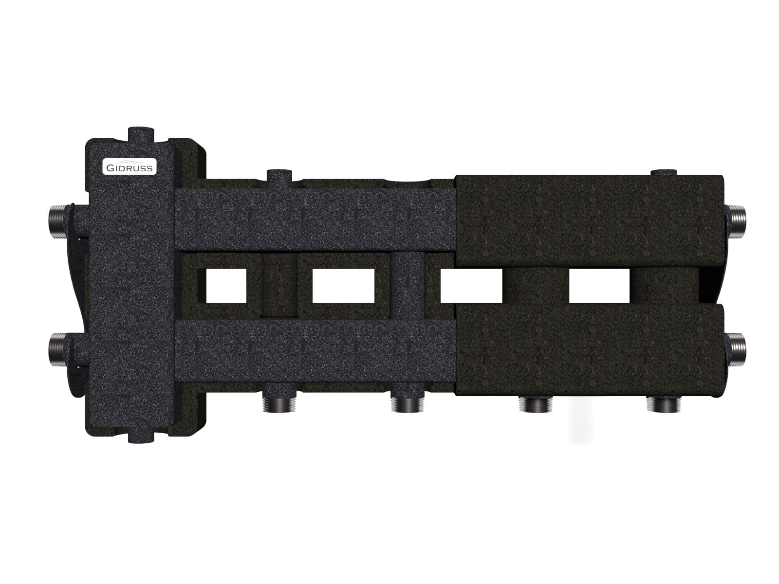 Балансировочный коллектор BM-60-3D.EPP (до 60 кВт, подкл. котла G 1″, 2+1 контура G 1″, 4D-кронштейны K.UMS, EPP-термоизоляция)