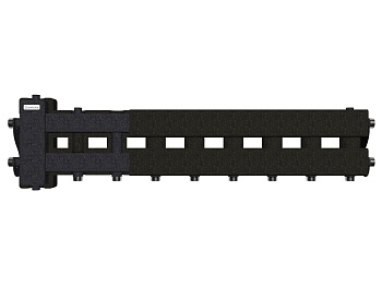 Балансировочный коллектор BM-60-5D.EPP (до 60 кВт, вх. G 1″, 4+1 контура G 1″, 4D-кронштейны K.UMS, EPP-термоизоляция)